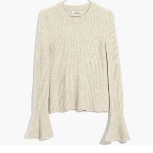 Madewell Beige Ribbed Knit Sweater
